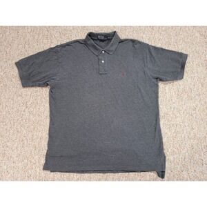 Ralph Lauren Polo Shirt Mens XL Grey Short Sleeve Pullover Classic Pony Rugby
